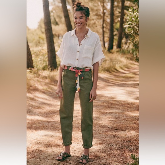 Sézane Manu Trousers Olive/Army Green 38/6